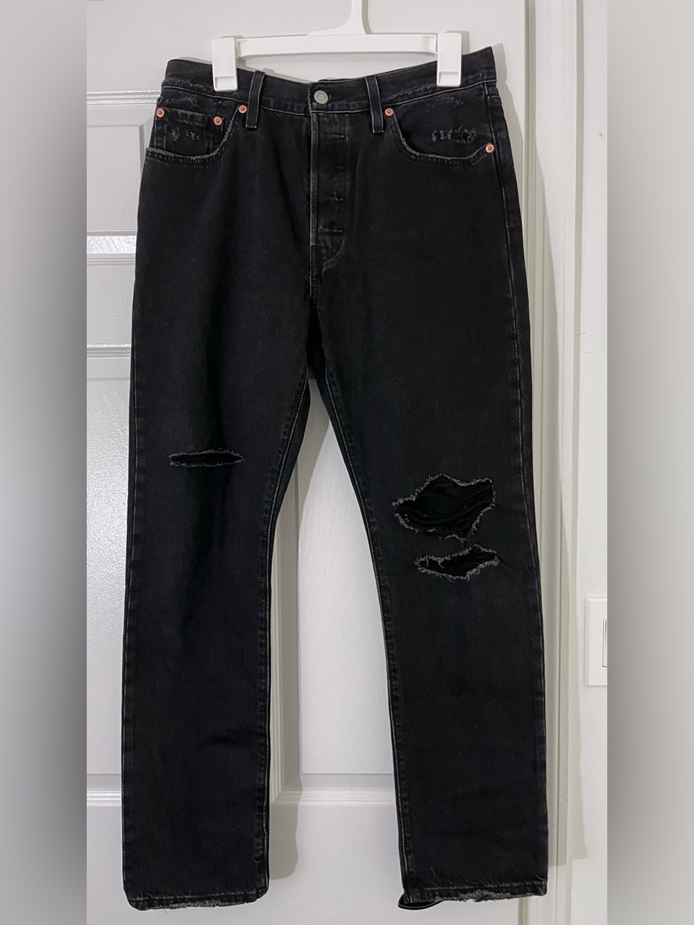 Levi’s Strauss 501 Black Distressed Men’s Jeans 32x31